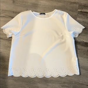 White blouse with short sleeves